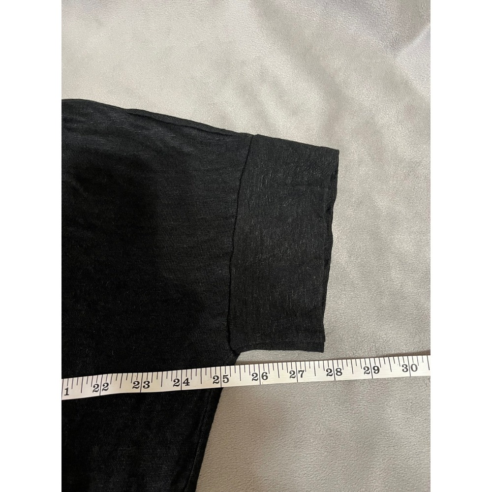 J. Jill Love Linen Black Short Sleeve Scoop Neck Relaxed Fit Top Large RN 97641 - Picture 5 of 6